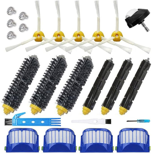 Replacement Accessories Kit for iRobot Roomba 600 Series 694 692 690 680 670 671 675 660 665 655 651 650 614 Bristle and Flexible Beater Brush Filter Side Brush Parts
