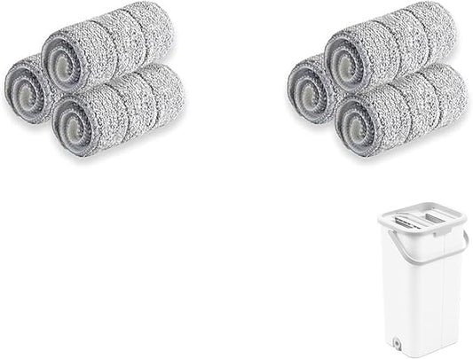 Mop Pads Mop Head Refill Washable Wet/Dry Mops Flat Compatible with Most 11-13" Hook and Loop (Velcro) Flat Mops.System Floor Care System (F-Padsx6)