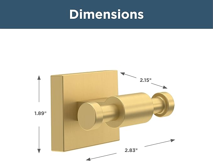 Franklin Brass Maxted (1-Pack) Towel Hooks Modern Gold Wall Mounted for Robes 2-Prong Holder Bathroom Accessories MAX35-MG