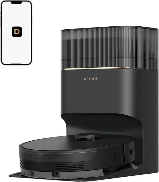 DREAME D20 Pro Plus Robot Vacuum, 13,000Pa Suction, DuoBrush for Pet Hair, Corner Cleaning, Self Emptying, LDS Navigation Laser Avoidance, Vacuum Mop, Hard Floors&Carpets (Black)