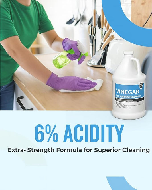 (4 Gallons) Distilled White Cleaning Vinegar – Natural All-Purpose Cleaner for Laundry, Floors & Surfaces – 6% Acidity – Deodorizer & Stain Remover