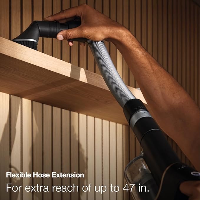 Miele Duoflex Total Care Vacuum Cleaner, Cordless and Bagless Multi-Use, Multi-Floor Flexible Stick Vacuum with 4 Attachable Brushes and Accessories, in Obsidian Black / Rose Gold