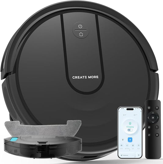 Bagotte Robot Vacuum and Mop Combo, Robotic Vacuum with 5000Pa, Schedule, 4 in 1 Robotic Vacuum Cleaner, Quiet Slim,Self-Charging,Wi-Fi/Voice/App,Perfect for Pet/Hard Floors,/Carpet