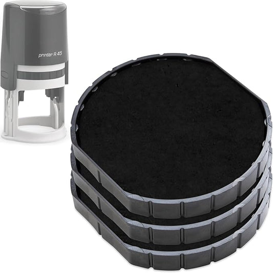 E/R45 Replacement Pad Compatible for 2000 Plus Printer R45 - Water Based - Pack of 3 - Black