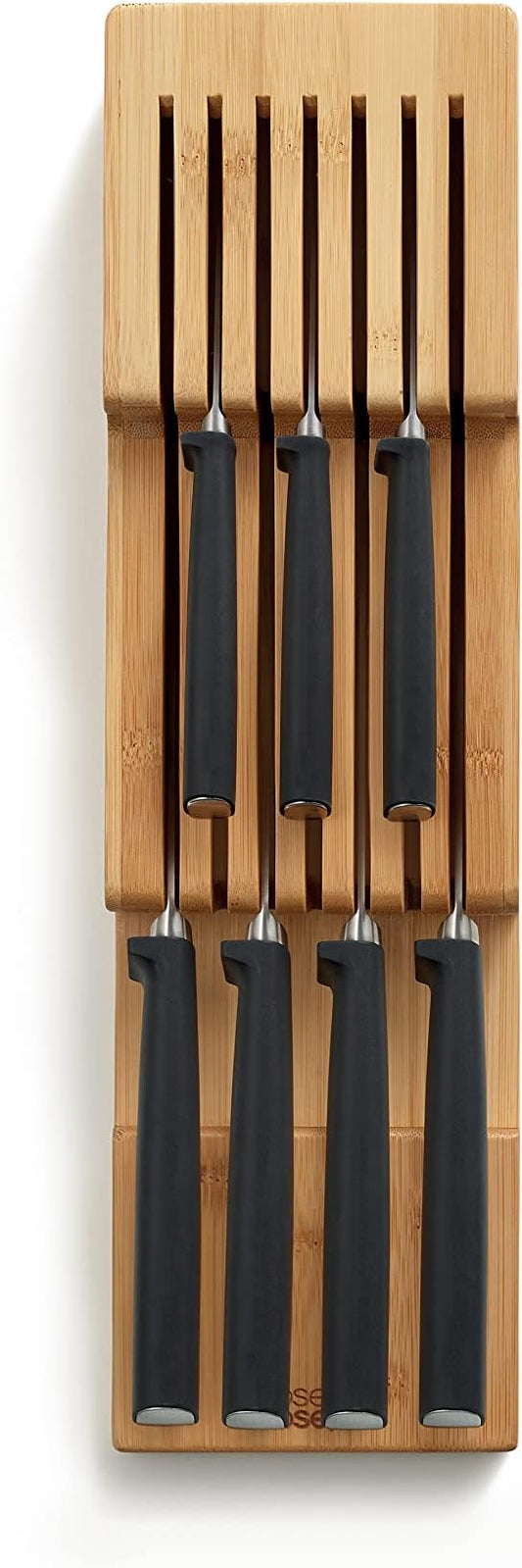 Joseph Joseph DrawerStore Compact Knife Organizer, holds up to 9 knives, Kitchen Organization & Drawer Storage, Bamboo