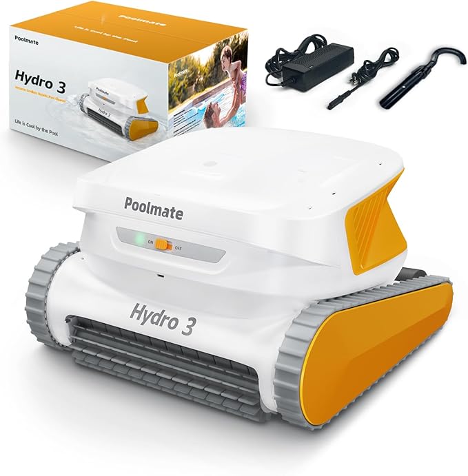2025 Chasing Hydro 3 Robotic Pool Cleaner for Inground/Above Ground Pools, 150W Cordless Pool Vacuum, Max 200min Runtime, 4.1L Filter Basket, Auto Waterline/Wall Cleaning, Max 1076 sq.ft Coverage