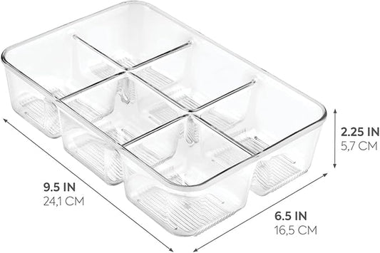 iDesign Clear Tea Bag & Sugar Packet Organizer for Drawer, Cabinet or Kitchen Countertop