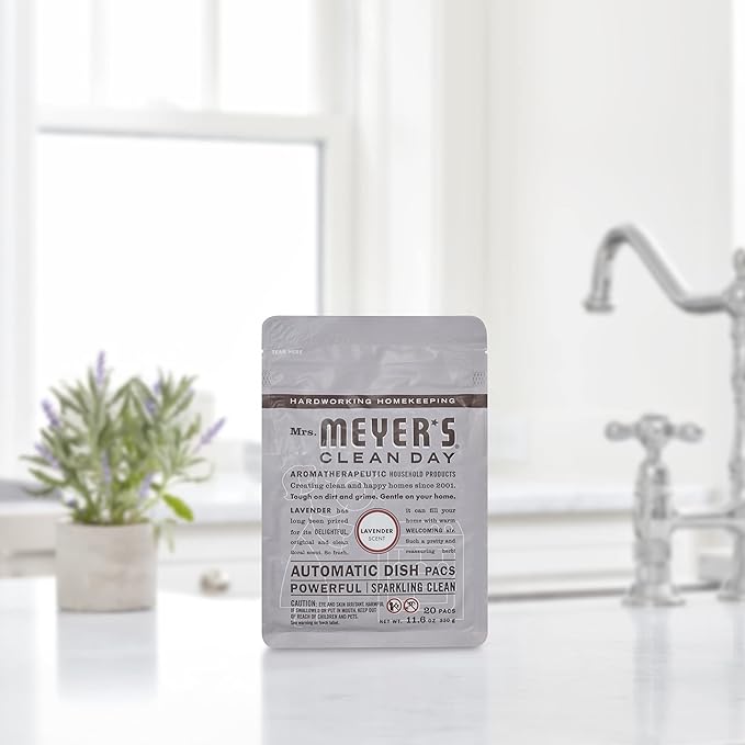 MRS. MEYER'S CLEAN DAY Automatic Dishwasher Pods, Lavender, 20 Count