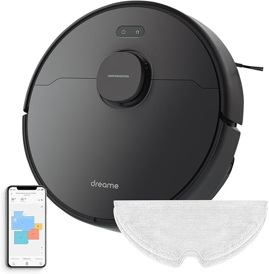 DREAME D9 Max Robot Vacuum and Mop Combo, LiDAR Navigation, 4000Pa Strong Suction Power, 180mins Runtime, 2-in-1 Sweep and Mop, Compatible with Alexa