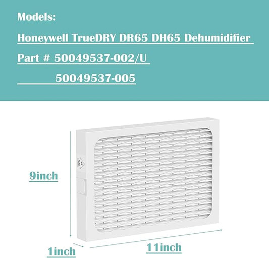 MERV-13 TRUEDRY DR65 Filter Compatible with Honeywell DH65 TrueDRY DR65 Dehumidifier Part 50049537-002/U & 50049537-005 - Used in Basement - Used for Household Dehumidification, 4 Pack