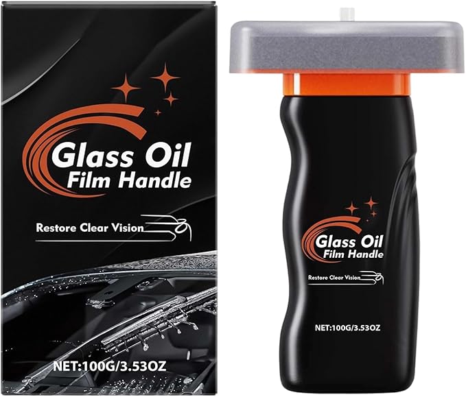 Window Cleaner Tool, 100g Oil Film Removal Brush, Anti-Fog Deep Cleaning Cream for Windshield, Mirror, Safety Rain Driving, Vehicle, Truck, SUV, Auto