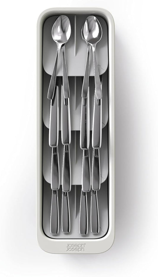 Joseph Joseph DrawerStore Compact Tiered Flatware Cutlery Kitchen Drawer Organizer, Disassembles for Easy Cleaning, Recycled Plastic