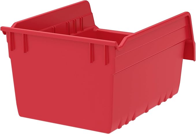 Akro-Mils 30080 Plastic Nesting ShelfMax Storage Bin Box, (12-Inch x 8-Inch x 6-Inch), Clear, (8-Pack)