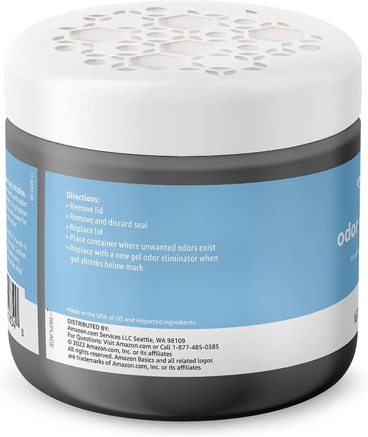 Amazon Basics Odor Eliminator, Gel, Activated Charcoal | Fragrance Free | 17 Oz | Pack of 2