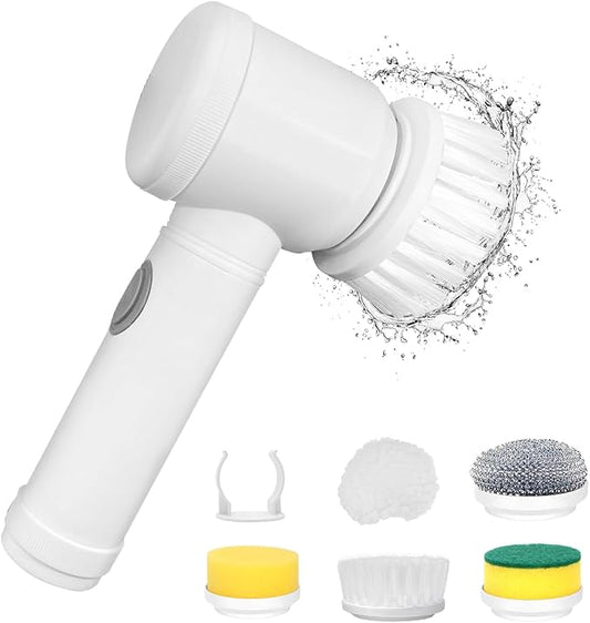 Electric Cleaning Spin Scrubber with 3 Brush Heads, Cordless Powerful Cleaning Brush Household Rechargeable Handheld Shower Cleaner Brush for Bathroom Wall Tiles Floor Bathtub Kitchen.