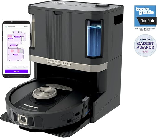 Shark Robot Vacuum & Mop Combo, PowerDetect NeverTouch Pro, Self-Emptying, Self-Refill with Self-Clean Pad Wash & Dry, 60-Day Capacity, 30-Day Refill Tank, RV2820ZE (Renewed)