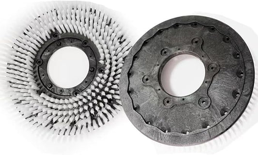 12-21Inch Commercial Floor Scrubber Brush Rotary Scrub Brush fit for Scrubber Machine-Medium Brush White (17 Inch Brush)