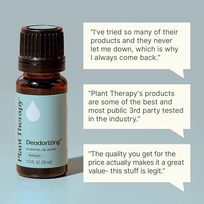 Plant Therapy Deodorizing Essential Oil Blend 10 mL (1/3 oz) 100% Pure, Undiluted, Therapeutic Grade
