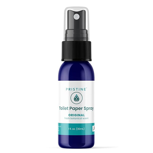 PRISTINE Toilet Paper Spray - As Seen on Shark Tank, More Natural Flushable Wet Wipes Alternative, Spray Toilet Paper to Create Flushable Wipe, Original, 1 fl oz Travel Size