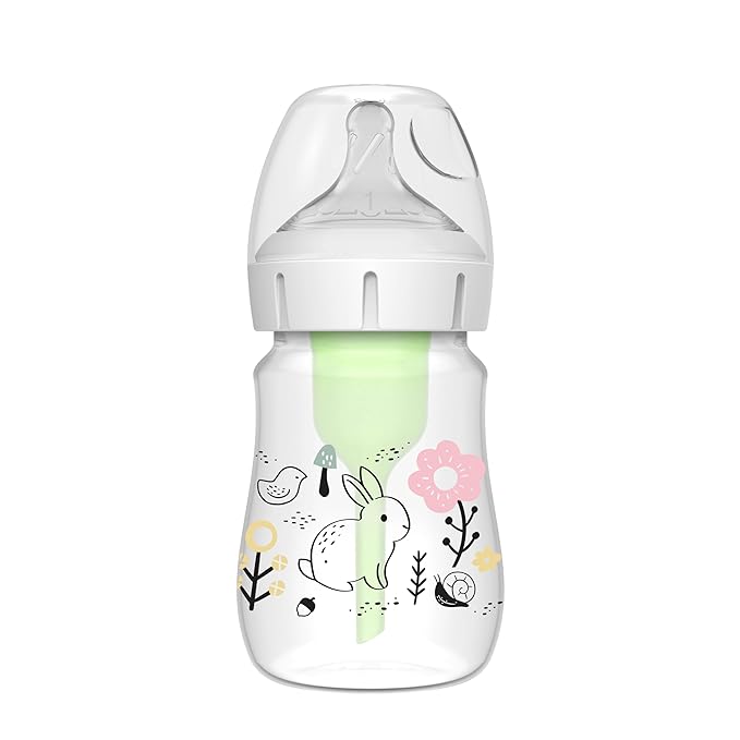 Dr. Brown's Anti-Colic Options+ Wide-Neck Baby Bottle Designer Edition Bottles, Woodland Decos, 5 oz/150 mL, Level 1 Nipple, 0m+, 2-Pack