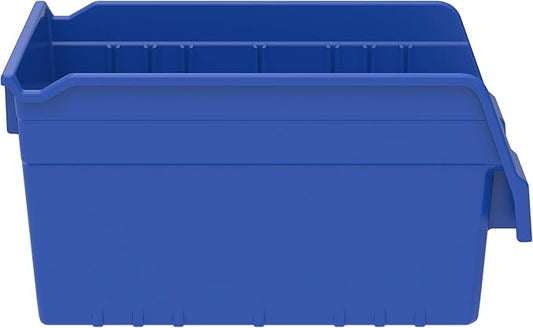Akro-Mils 30080 ShelfMax Plastic Nesting Shelf Bin Box, 12-Inch L by 8-Inch W by 6-Inch H, Blue, Case of 8