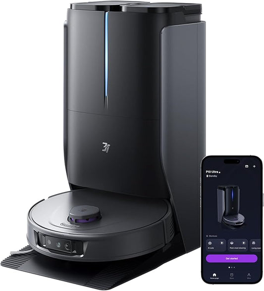 3i P10 Ultra Robot Vacuum and Mop Combo, Extendable Mop for Edges & Corners, 18000 Pa Suction Deep Cleaning, Auto Hot Mop Washing & Drying, Self-Emptying, Self-Refilling, AI Obstacle Avoidance