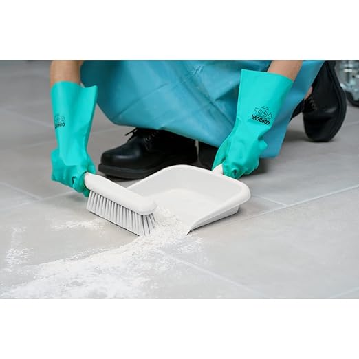 SPARTA Large Handheld Dustpan with Hanging Hole, Heavy-Duty Plastic Dustpan with Wide Lip for Countertops and Surfaces, Plastic, 10 Inches, White, (Pack of 12)