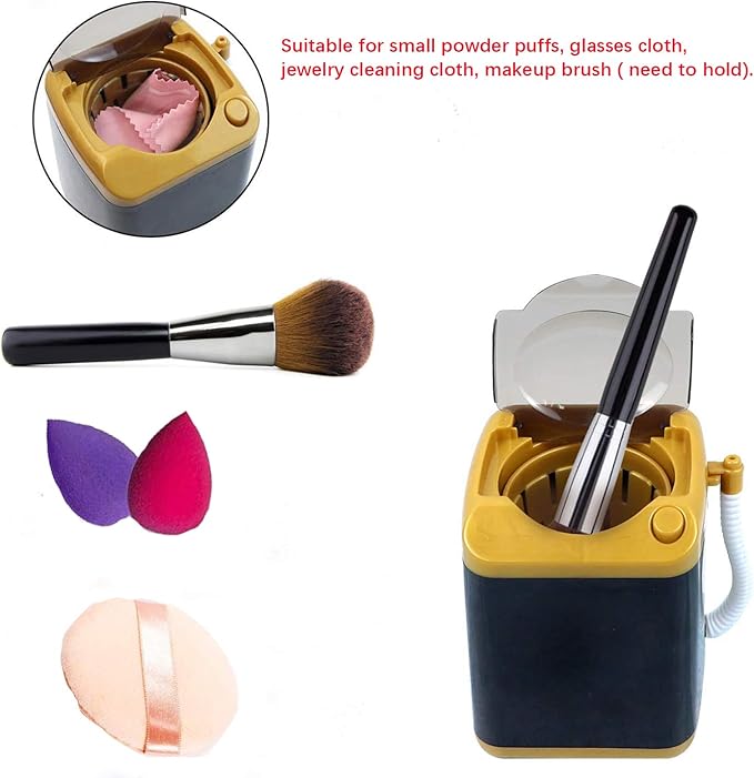 AUEAR, Makeup Brush Sponge Washing Machine Cleaner Device Plastic Automatic Cleaning (Black, Comes with Bucket)