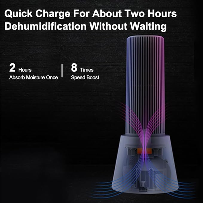 Reusable Cordless Gun Safe Mini Dehumidifier, Rechargeable with Heating Base, Quiet Small Portable Drier Stick for Space Room Bathroom Closet Car RV Boat Cabinet TOP-X-White 4+2