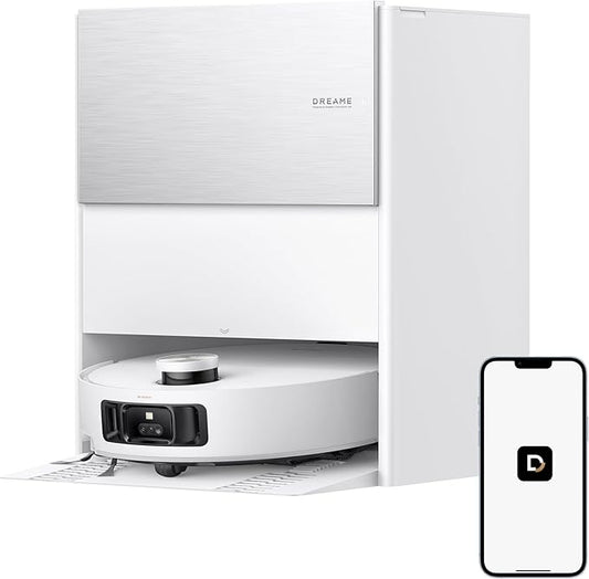 DREAME Aqua10 Roller Robot Vacuum, AquaRoll Mopping, 30,000Pa Suction, 100% Detangling, Carpet-Protecting Roller Guard, Clear 2.36in Obstacle, Self-Empty, Self-Cleaning, Roller Mop Extending