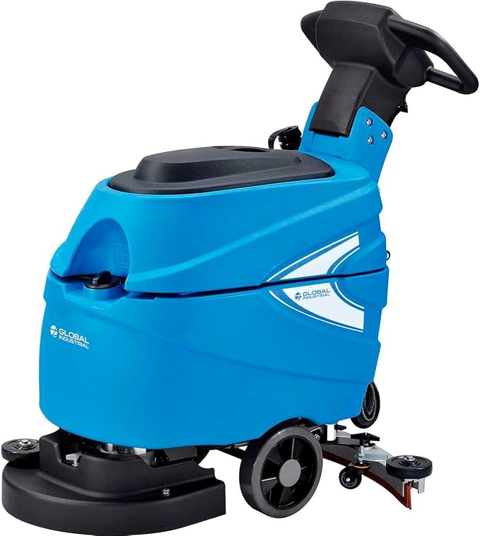 Global Industrial Commercial Electric Walk-Behind Ergonomic Auto Floor Scrubber, Corded, 17" Cleaning Path, 9.2 Gallon Solution Tank, 10.5 Gallon Recovery Tank