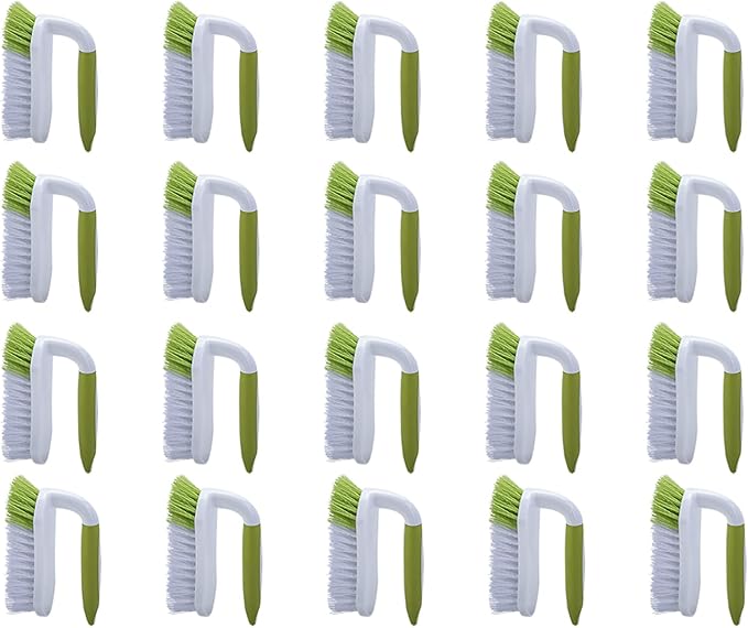 Scrub Brush for Cleaning, Heavy Duty Shower Scrubber with Stiff Bristles for Tub, Sink, Floor, Tile, and Carpet Scrubbing, 20 Pack