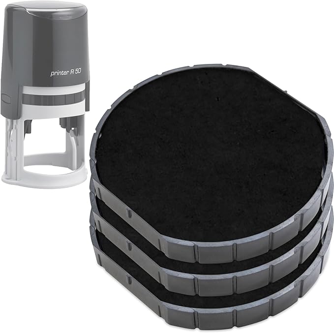 E/R50 Replacement Pad Compatible for 2000 Plus Printer R50 - Water Based - Pack of 3 - Black