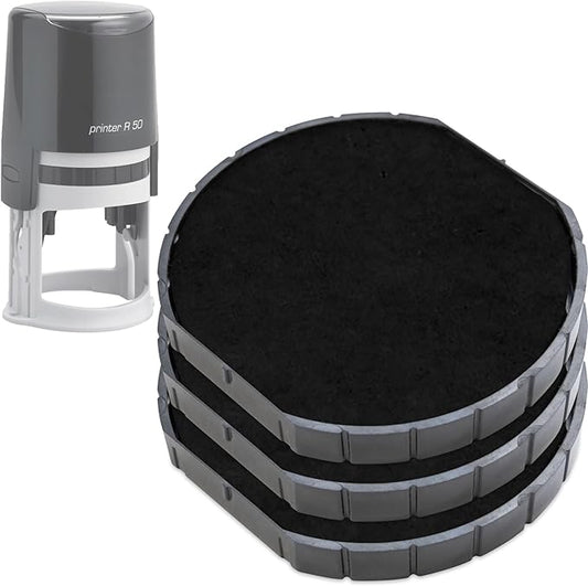 E/R50 Replacement Pad Compatible for 2000 Plus Printer R50 - Water Based - Pack of 3 - Black