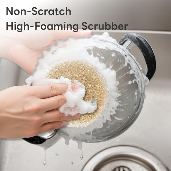 Handmade Dishwash Set, Soap 2PCS +Scrubber 2PCS, Natural Solid Dish Soap Bar, Solid dish washing bar, Natural ingedients, 2 layer Bun Shape Scrubber 1PCS, Crochet scrubber 1PCS Dress design