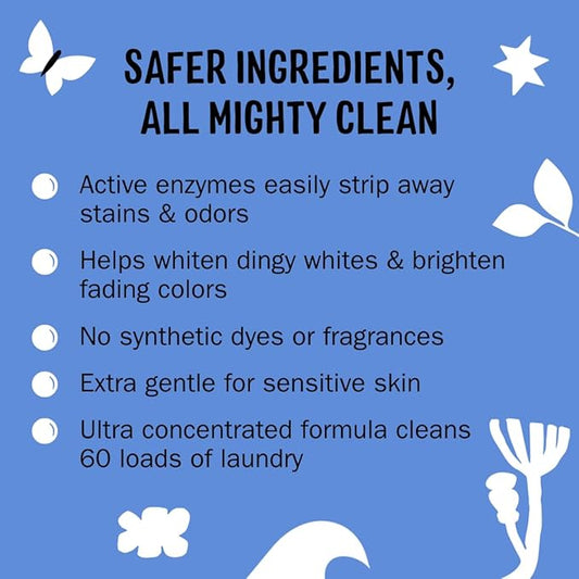 Molly's Suds Super Powder Detergent | Extra Strength Laundry Soap, Stain Fighting | Sensitive Skin | Simple, Effective Ingredients | 60 Loads - Ocean Mist