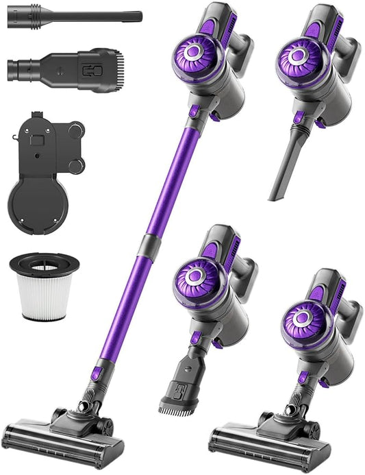 Cordless Vacuum Cleaner, Lightweight 2-in-1 Stick & Handheld Vacuum for Apartment, Pet Hair & Car Cleaning