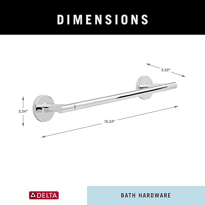 Delta 75912 Trinsic 12 in. Wall Mount Towel Bar Bath Hardware Accessory in Polished Chrome