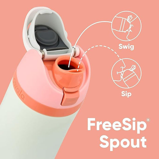 Owala FreeSip Insulated Stainless Steel Water Bottle with Straw for Sports, Travel, and School BPA-Free Sports Water Bottle, 24 oz, Surfs Edge