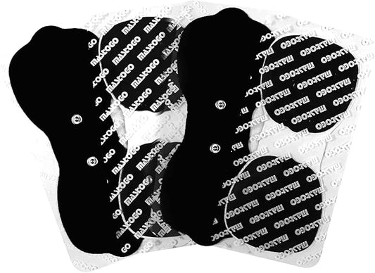 Tens Unit Wireless Electrode Pads, Replacement Electrode Pads with Standard 3.5mm Snap-on Connectors(4PCS/Set)(Black)