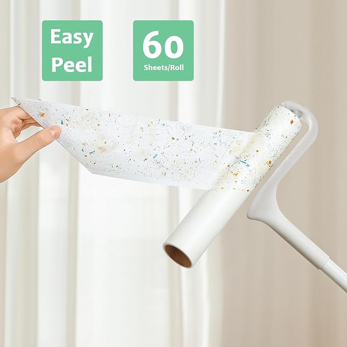 10 inch Large Lint Roller Refills for Evercare Smart Design Libman Well & Good Roll 'N Go Layers 10'' Wide Lint Rollers Mega Sticky Roller Refills 60 Sheets per Refill 3 Pack Total 180 Sheets