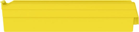Akro-Mils 30128 Plastic Shelf Bins, Heavy Duty Storage Bins for Garage, Closet, and Drawer Organization, 18-Inch x 4-Inch x 4-Inch, Yellow, 12-Pack