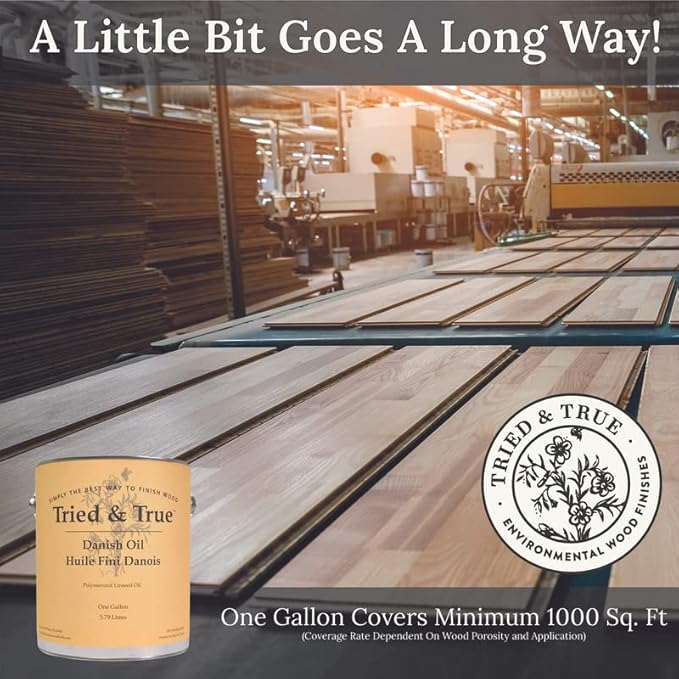 Tried & True Superior Varnish Oil Wood Finish, Gallon - Natural Pine Resin & Linseed Oil, Ideal for Interior Furniture, Tables, Countertops - Non-Toxic, Scratch Resistant & Durable