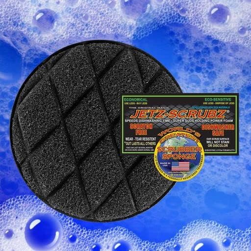 Jetz-Scrubz Classic Round Kitchen Scrubber Sponge Value Pack (Pack of 6)