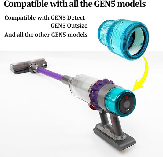 Filter Replacements Compatible with Dyson Gen5 Gen 5 Detect Cordless Vacuum Cleaner,Post Filters Replaces Part #972352-01,3 Pack