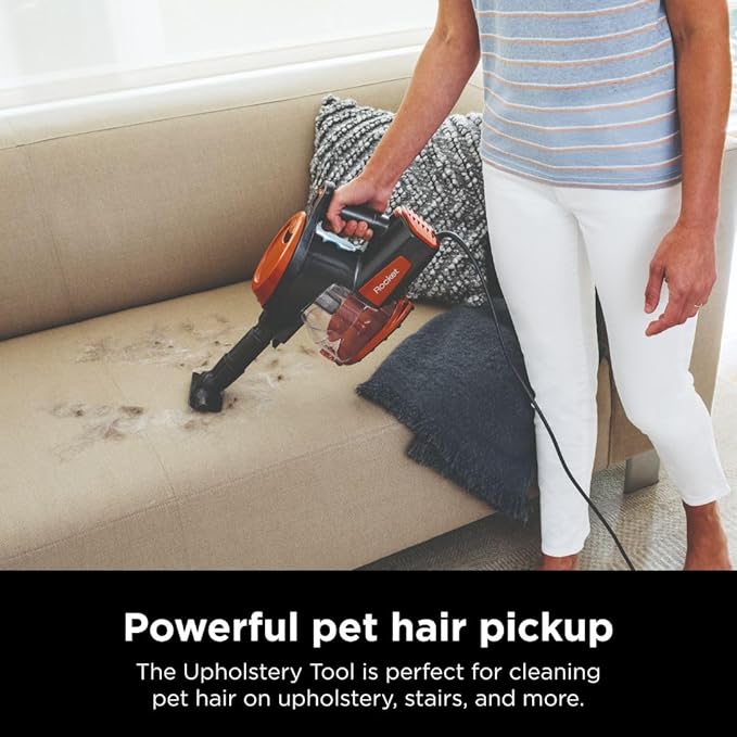 Shark Rocket Ultra-Light Corded Bagless Vacuum for Carpet and Hard Floor Cleaning with Swivel Steering (HV301), Gray/Orange