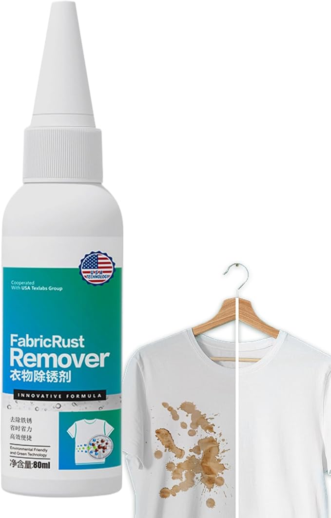 Rust Remover for Clothes - Professional Stain Cleaner, Multifunctional Liquid Formula, Fast Acting Solution for Grease Marks | Convenient Fabric Cleaning Agent for Oil Spots, Carpets, Curtains, Daily