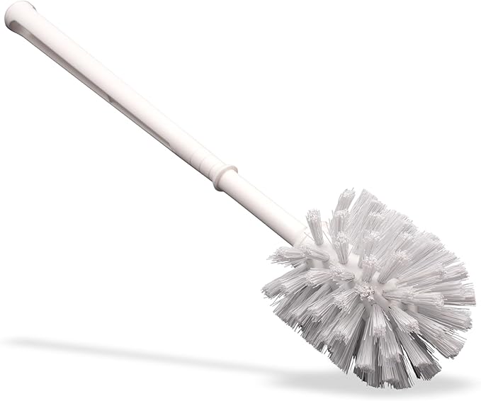 Sparta Flo-Pac Toilet Bowl Brush, 24 Pack for Commercial Restrooms, Heavy Duty Toilet Brush with Plastic Handle for Bathrooms, 11 Inches, White (Pack of 24)