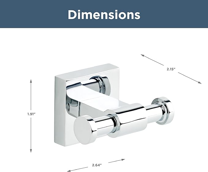 Franklin Brass Maxted (1-Pack) Towel Hooks Polished Chrome Bathroom Hooks Wall Mounted for Robes & Towels 2-Prong Hand Towel Hook Holder Kitchen, Bath, Bathroom Accessories MAX35-PC