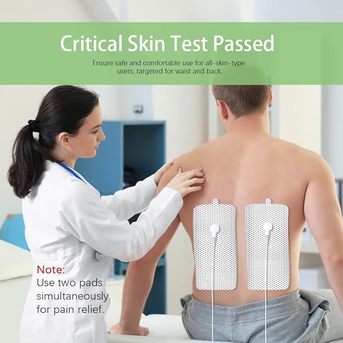 TENS Unit Electrode Pads Combination Set Multiple Sizes Reusable Electrode Patches for Multiple Pain Relief Compatible with TENS EMS Devices Using 3.5mm Button Lead Wires
